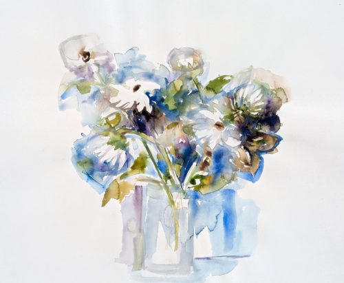 Blumenstrauss-in-Glasvase