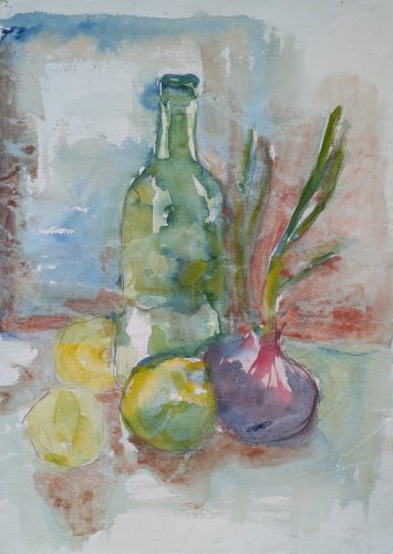 Stilleben mit Glasflasche I