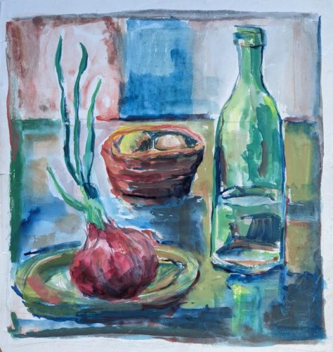 Stilleben mit Glasflasche III