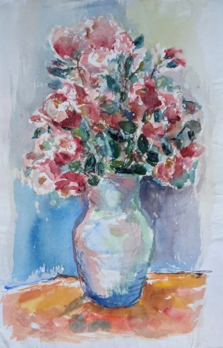 Vase mit roten Rosen