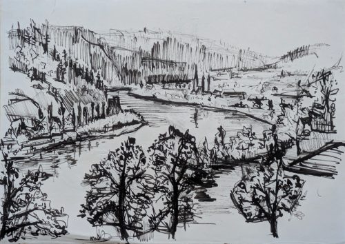 Landschaft mit Fluss II