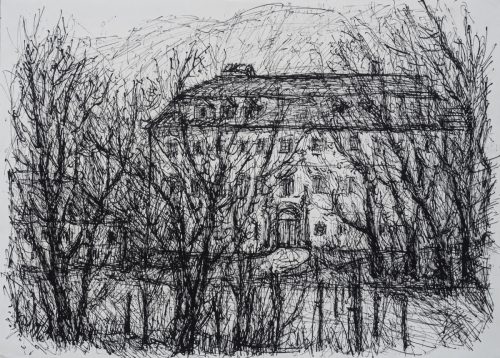 Schloss hinter Bäumen